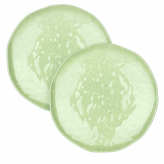 Set de 2 assiettes plates Ø27 en mélamine - Atmosfera Vert