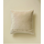 Housse de coussin polaire brodée Coeur de la vallée beige - 45x45 - Sylvie Thiriez