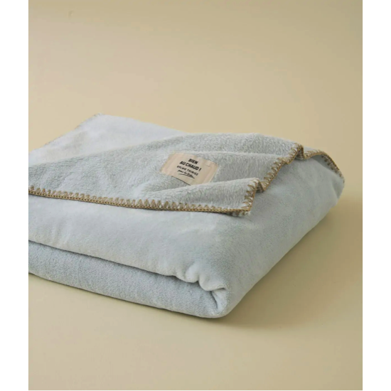 Plaid Bien au chaud 150x175 - Bleu glacier - Sylvie Thiriez