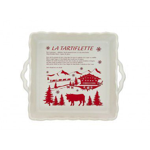 Plat  four carr La Tartiflette festonn Blanc - 31 cm