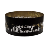 Abat jour rond Ø52 découpe vache à poser aspect rouille intérieur feuille d'or