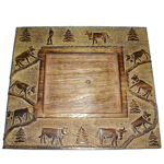 Sous assiette carre bois brul sculpte - Poya