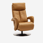 Fauteuil Relax cuir Belvita blanc pied métal étoile noir