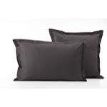 Taie percale unie Gris Basalt - Sylvie Thiriez