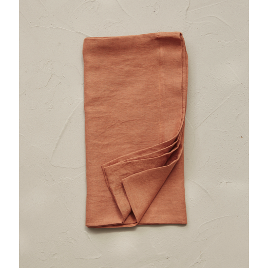 Taie de traversin Lin Stone Washed Orange Terracotta - 43x185 - Sylvie Thiriez