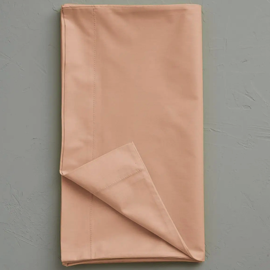 Taie de traversin percale unie Rose Pêche - 43x185 - Sylvie Thiriez