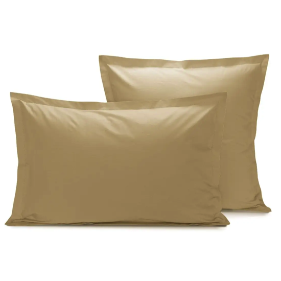 Taie percale unie Beige Blé - Sylvie Thiriez