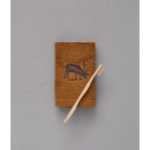 Éponge brodée Highlands Caramel - Serviette invitée 30x50 - Sylvie Thiriez