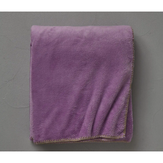 Plaid Bien au chaud 150x175 - Violet Pervenche - Sylvie Thirez