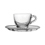 Ensemble tasse  caf et sous-tasse Perloa en verre - Ct Table