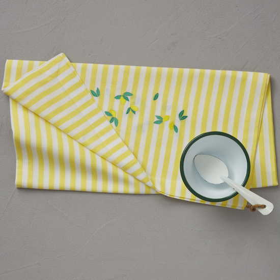 Chemin de table brodé Sorbet - Sylvie Thiriez