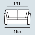 Canapé Modele E 2 Places 165 cm - Tissu Bjorn