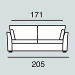 Canapé Modele E 4 Places 205 cm - Tissu Bjorn