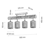Treno celling lamp-4lampes 