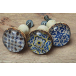 Set de 3 boutons de porte Mosaïque bleue - Chehoma