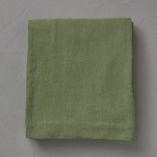 Drap plat Lin Stone Washed Vert Jade - Sylvie Thiriez