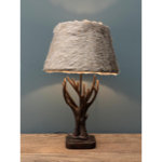 Lampe bois de cerf et A/J fausse fourrure - Chehoma