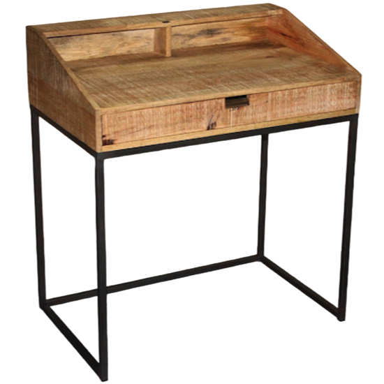 Bureau en manguier et métal - 80x50x86