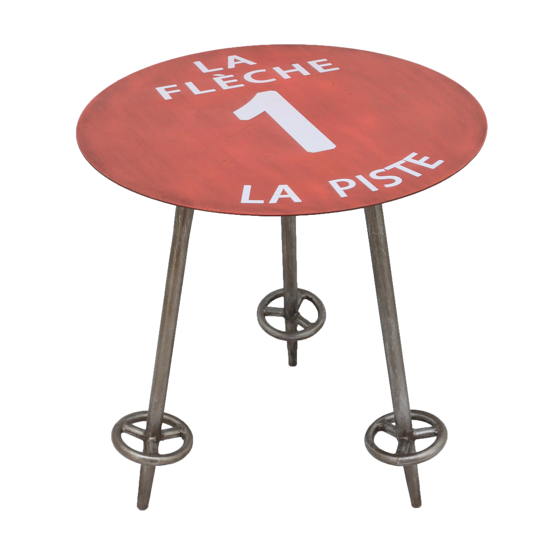 Table d'appoint métal piste rouge la Flèche 1 - Chehoma