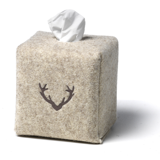 Boîte à mouchoirs en feutre de laine naturelle Isère - Catia Luca