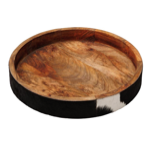 Plateau Cheyenne rond en peau de vache D40 - Chehoma 