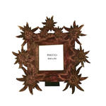 Cadre edelweiss en bois brl 25x25 cm