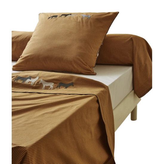 Drap brodé RDV Au pré - Sylvie Thiriez