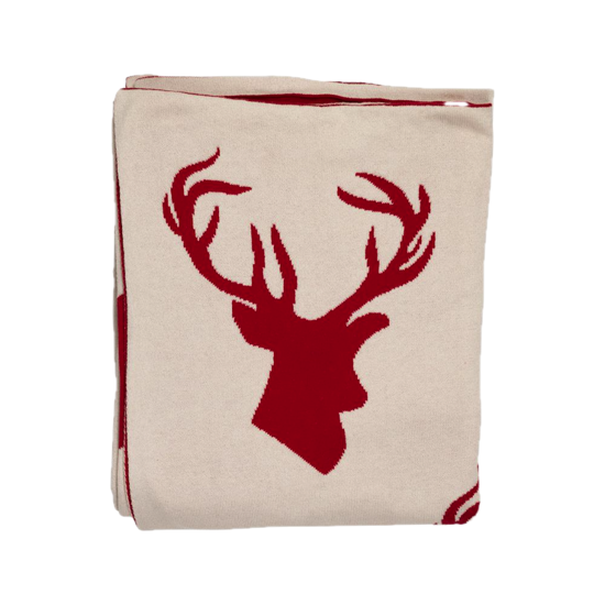 Plaid Cerf Rouge 150x125 - Côté Table