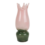 Vase Tulipa Rose et vert �12/H32 - C�t� Table