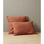 Taie d'oreiller Lin Stone Washed Orange Terracotta - Sylvie Thiriez