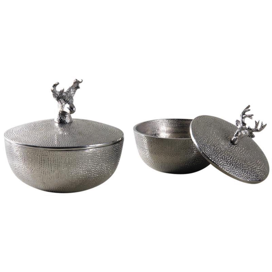 Boite ronde couvercle cerf aluminium PM ø 12,5 h 6