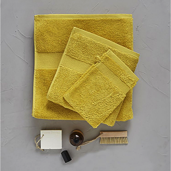 Gant de toilette éponge unie Jaune sésame 15x21 - Sylvie Thiriez 