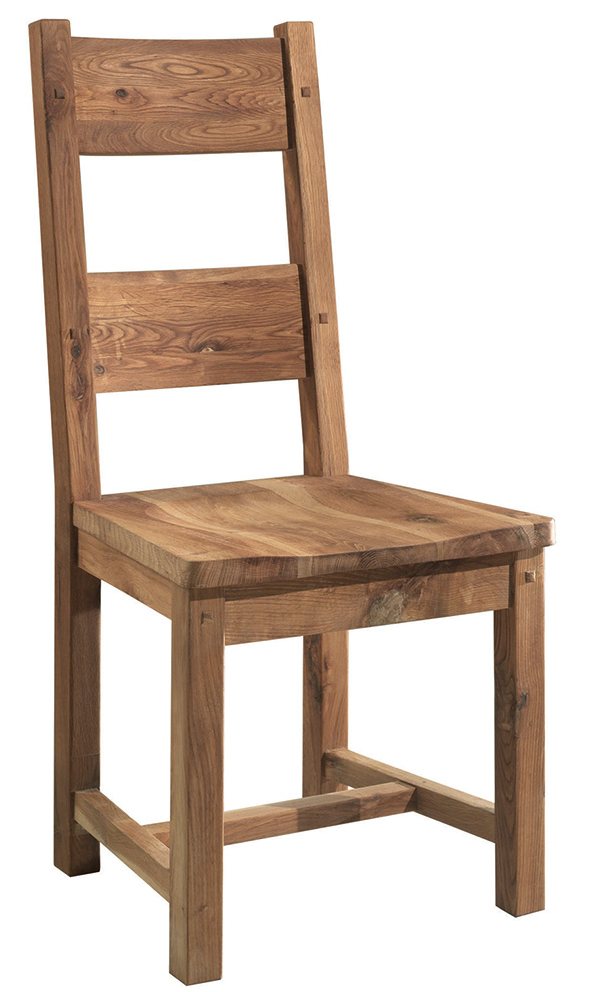 Chaise en chêne huilé, toute en bois