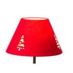 Abat jour rouge sapins perforé 1038RP
