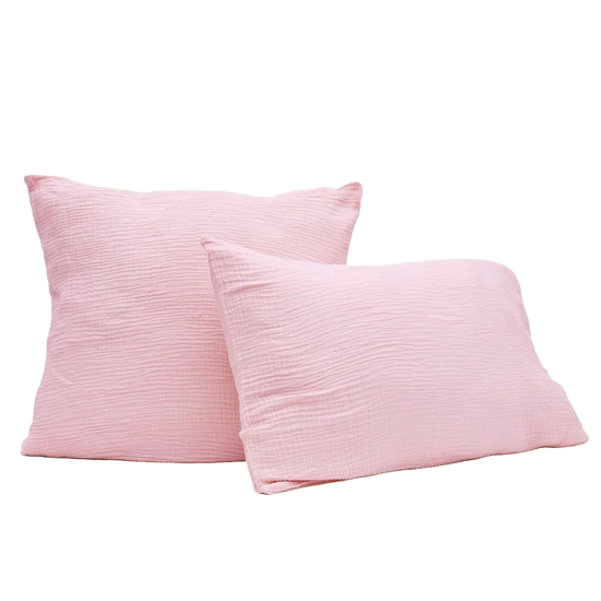 Taie d'oreiller Gaze de coton Rose Blush - Sylvie Thiriez