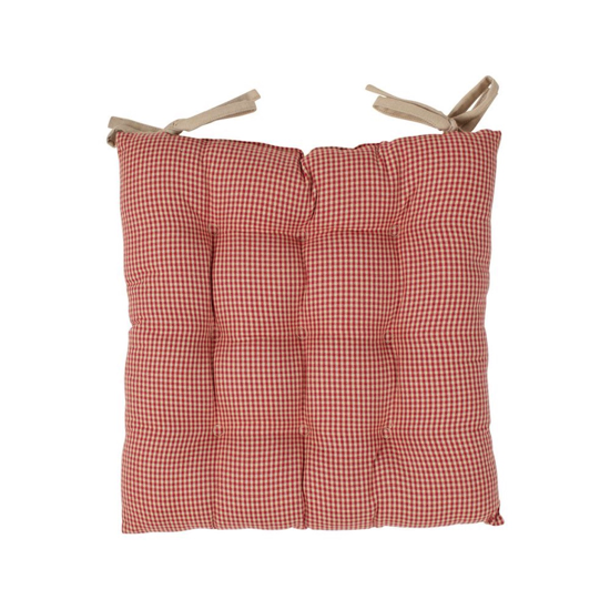 Galette de chaise Campagne Rouge 40x40 - Comptoir de Famille