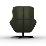 Fauteuil Rico King - Cuir Montana Olive ruban ton sur ton/Pieds métal étoile noir