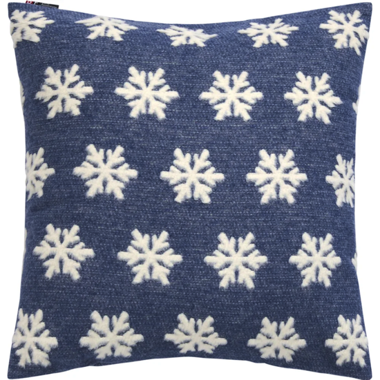 Carla Housse de coussin Flocons de neige Bleu - 50x50