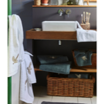 Éponge brodée L'Envol bleu fumé - Sylvie Thiriez