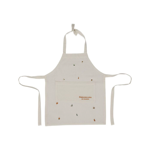 Tablier enfant brodé Cueillette d'hiver écru