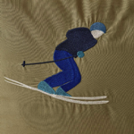 Taie d'oreiller brodée 50x70 Après-ski avocat - Sylvie Thiriez