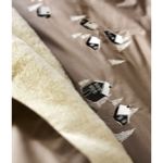 Housse de couette brodée Au coeur de la vallée Taupe - Sylvie Thiriez