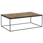 Table basse en teck mozaïque rectangle pieds métal - AMTABA5 - Casita
