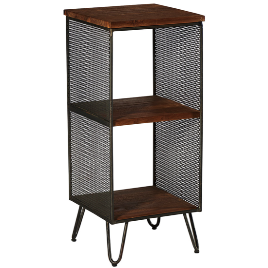 Sellette teck massif recyclé/fer vieilli 2 tablettes MESASEL 20 - CASITA
