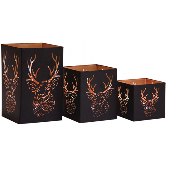 Photophore carré cerfs petit modèle
