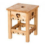 Tabouret savoyard en pin ciré