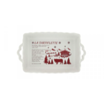 Plat  four rectangulaire La Tartiflette festonn Blanc - 22 cm