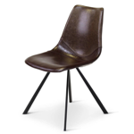 Chaise Alicia - brown pieds métal noir - Castel line