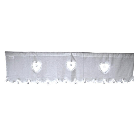Brise bise pompons blancs 135 cm 