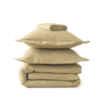 Drap plat percale unie Beige Blé - Sylvie Thiriez